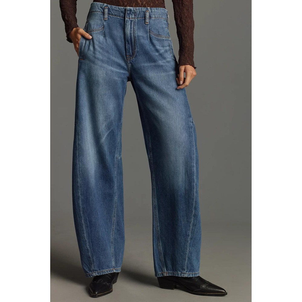 NEW Anthropologie Pilcro Georgia Full-Length High Rise Barrel Jeans Size 29 - Picture 10 of 11